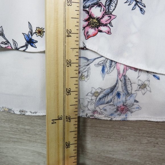 Primark* Women's Long Sleeve Button Down Curved Hem Floral Blouse~ Size 8 - Picture 7 of 8